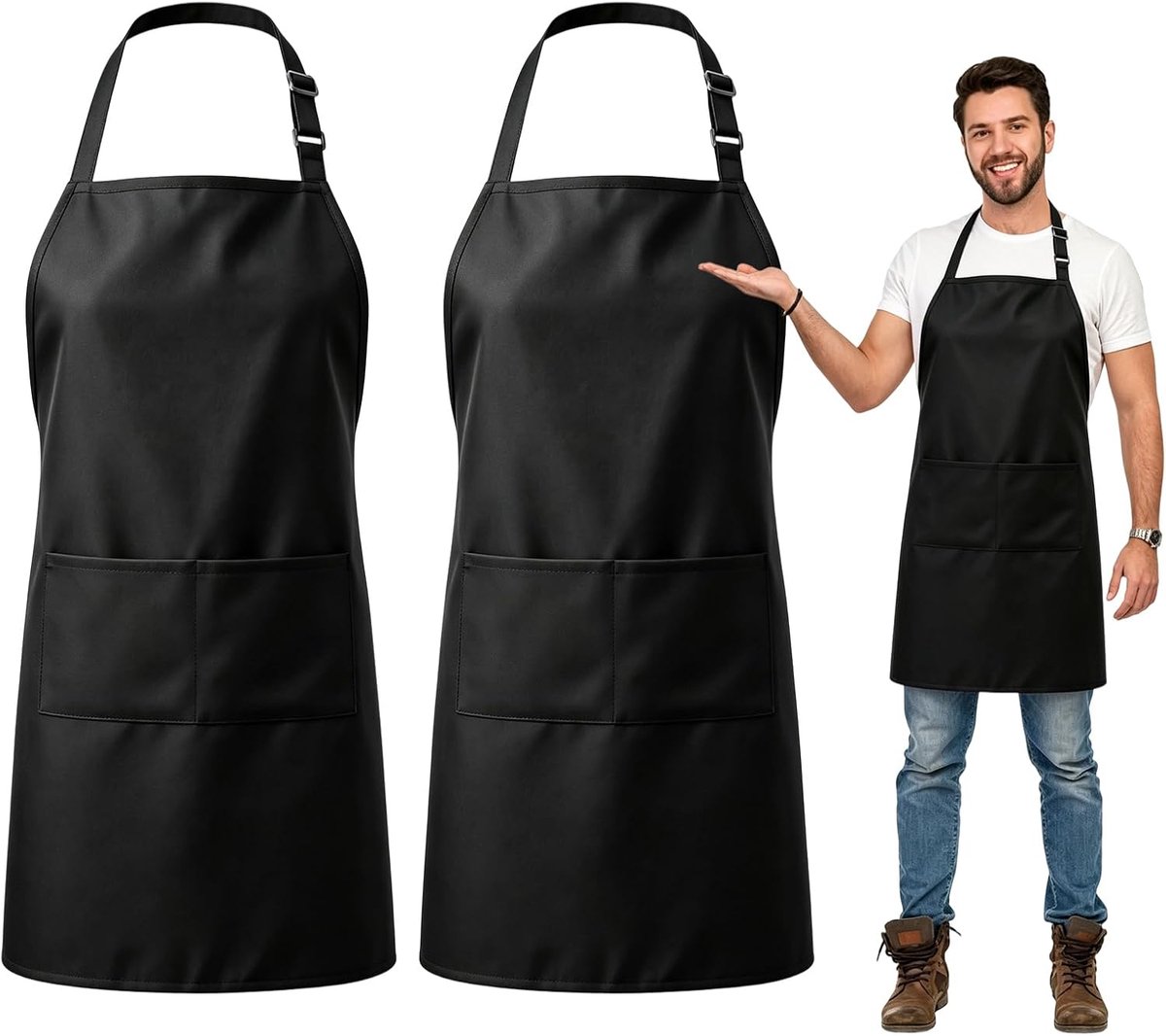 Kookschort 80 x 70 cm - 2 stuks - Unisex - Ideaal voor koken en bakken - SnelShoppen