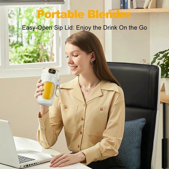 Draagbare Blender - Sapcentrifuge Mixermachine - Smoothies Maken - Snoerloos Ontwerp - USB-C Oplaadbaar - Zwart — afbeelding 3