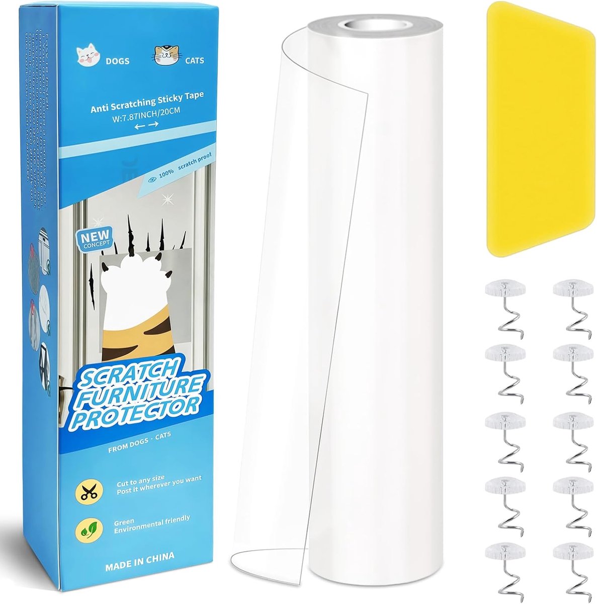 Krabben tape 20 cm x 5 m - transparant pvc - krasbestendig - bescherm meubels tegen krassen - SnelShoppen