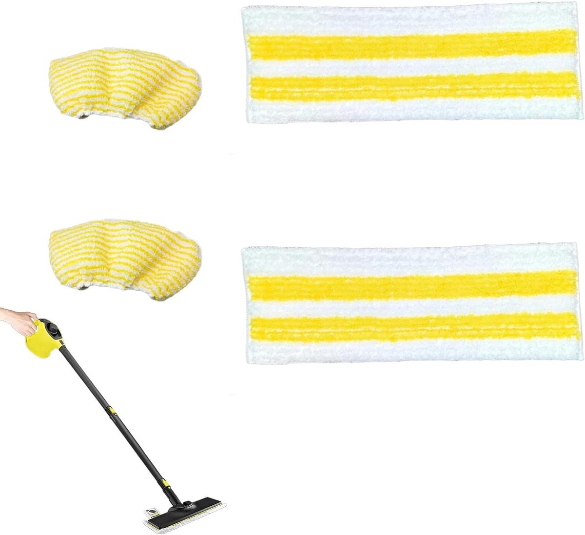 Stoomreiniger Doeken - Microvezel Pads - Vloeren Reinigen - Set van 4 Stuks - N.v.t. - Geel