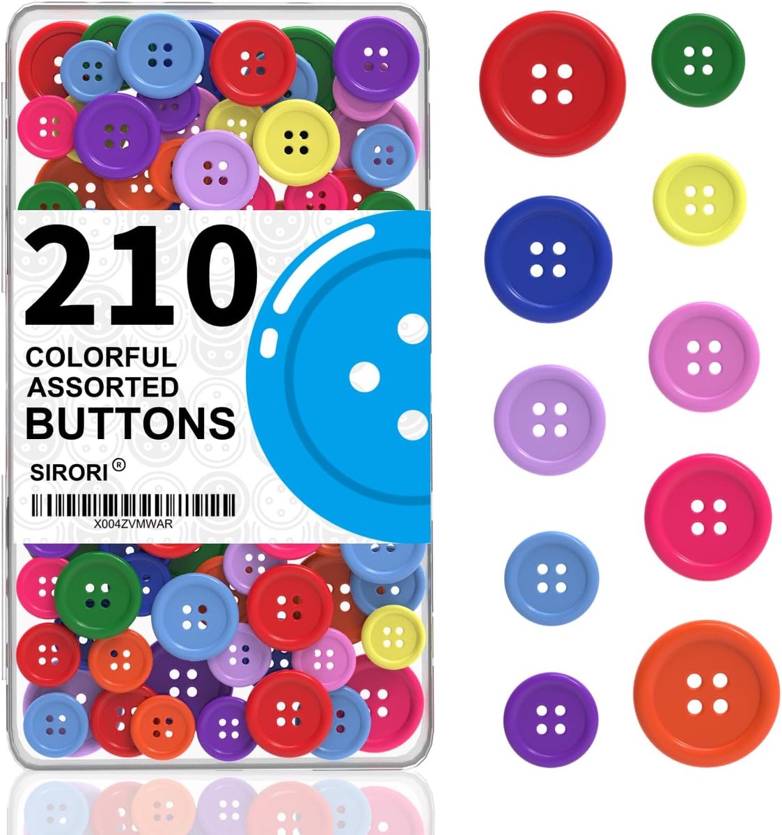 Knutselknopen 210 stuks - Hars - Kleurrijk - Ideaal voor kleding en accessoires - SnelShoppen