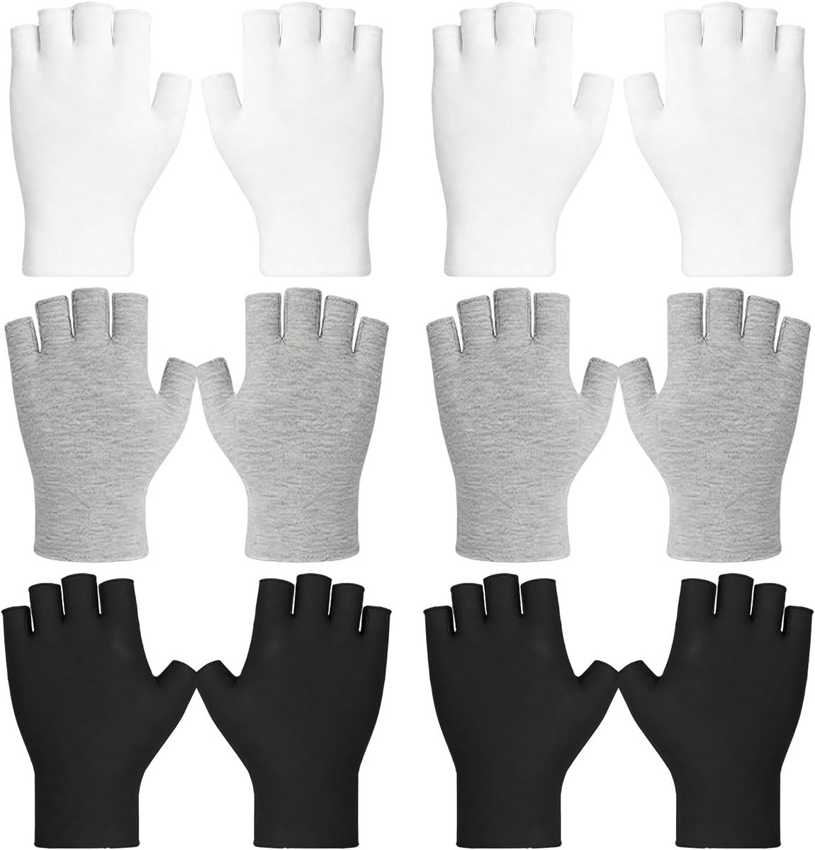 Katoenen handschoenen 6 paar - vingerloos - voor droge handen - ideaal voor verzorging - SnelShoppen