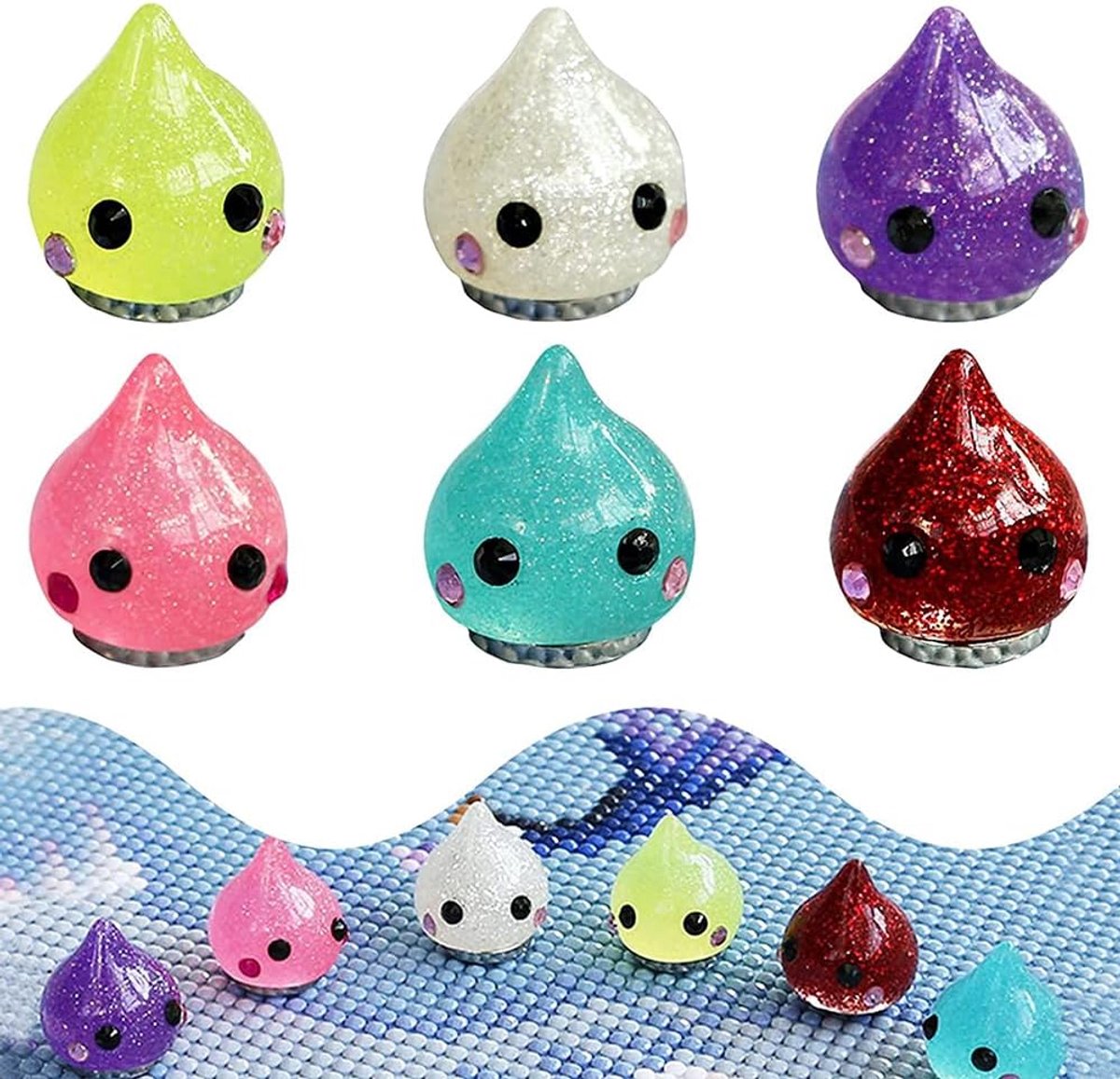 Magnetische cover houder voor diamant schilderen - 6 stuks - kleurrijke waterdruppels - markeert onafgemaakte delen - SnelShoppen