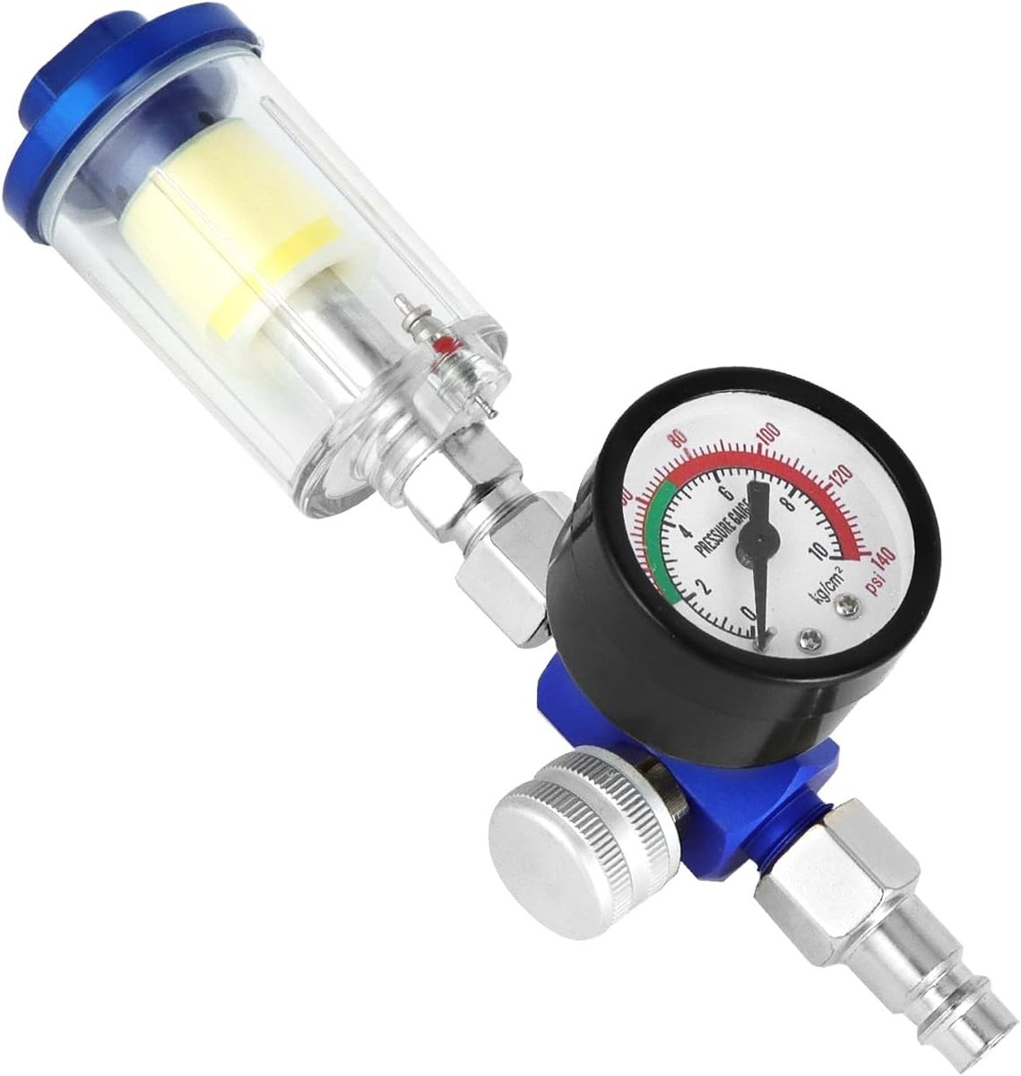 Luchtdrukregelaar verfspuit 1/4 inch - robuuste koperen filter - stabiele prestatie - voor verfspuit - SnelShoppen