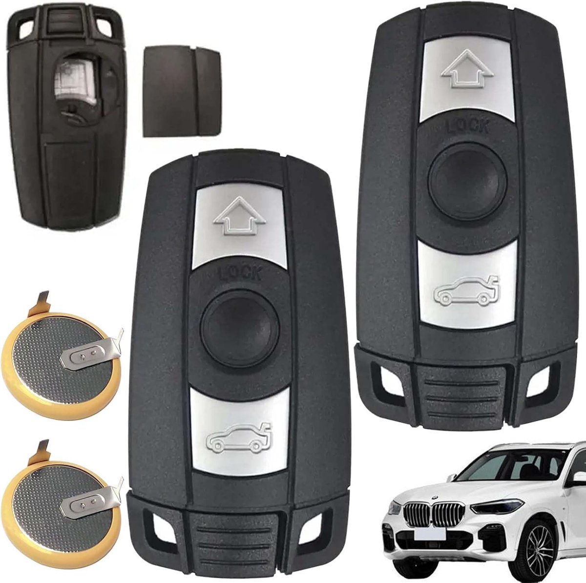 Autosleutel behuizing 2x LIR2025 - Geschikt voor BMW 1, 3, 5, 6, X1, X5 - Duurzaam en stijlvol - Perfecte pasvorm - SnelShoppen