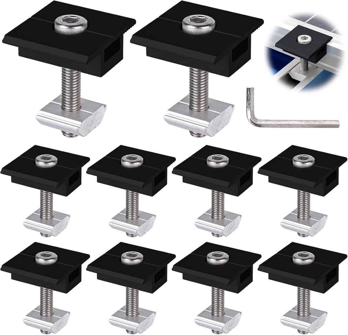 Solar panel houder 30 mm - aluminium - T-vormig - voor stevige montage - SnelShoppen