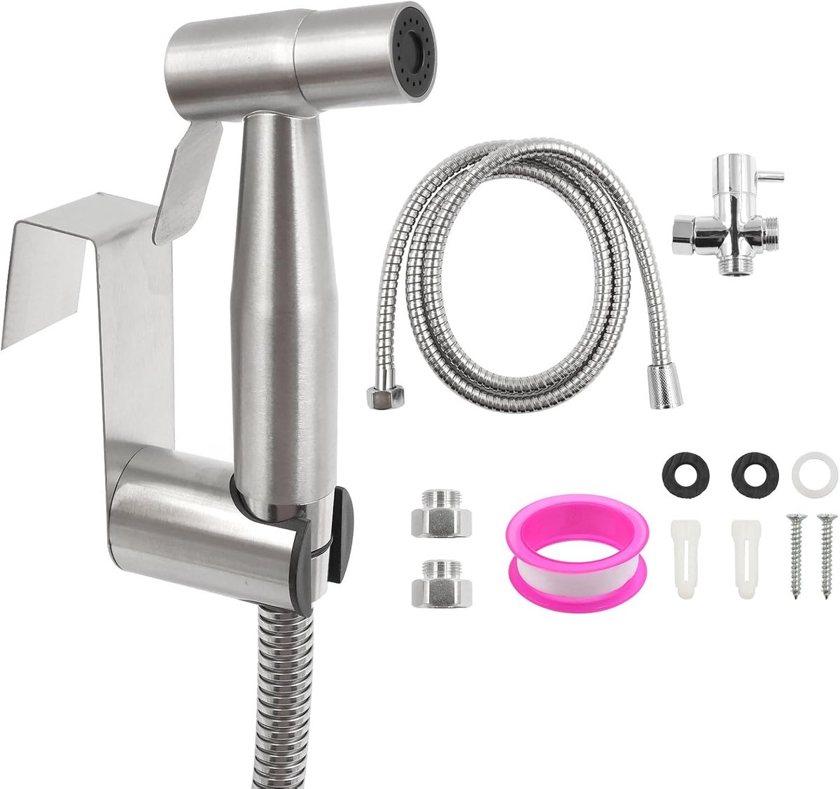 Handdoucheset bidet handdouche - roestvrij staal - verstelbare hogedruk sproeikop - ideaal voor luierdouche - SnelShoppen
