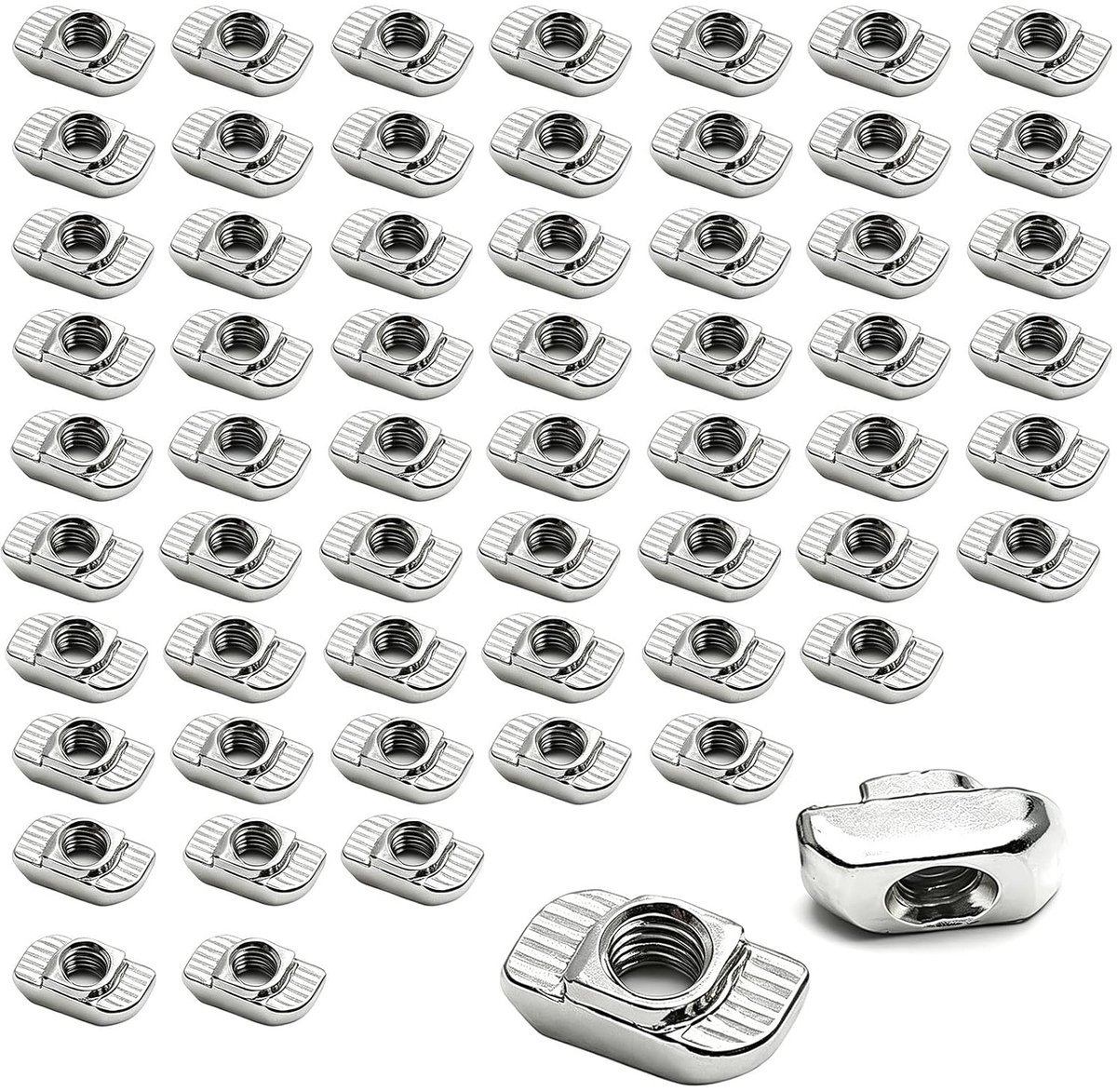 Groefstenen hamerkopmoer 8 mm - M6 schroefdraad - vernikkeld staal - uitstekende draagkracht - SnelShoppen