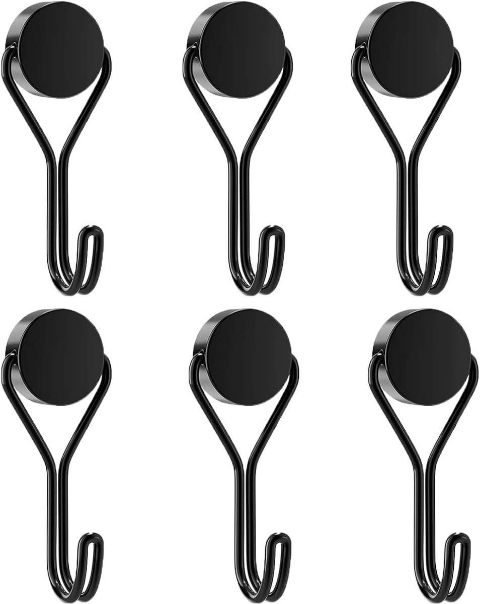 Magnetische haken set van 6 - Neodymium roterende haken - Extra sterk met haak - Ideaal voor keuken en kantoor - SnelShoppen