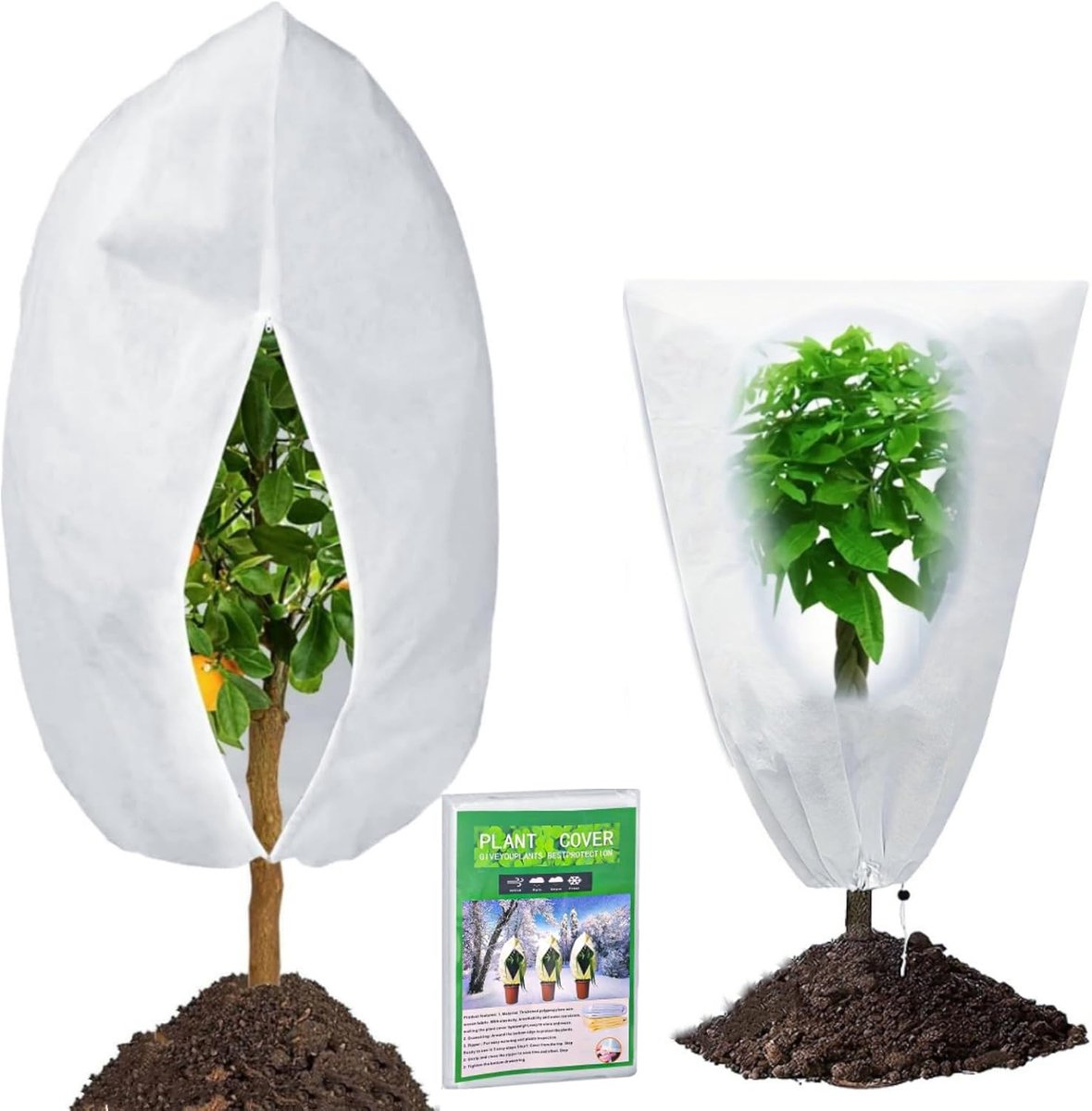 Winterbescherming voor planten - 2 stuks, 60x80 cm en 80x120 cm - Tear-resistant, herbruikbaar - SnelShoppen