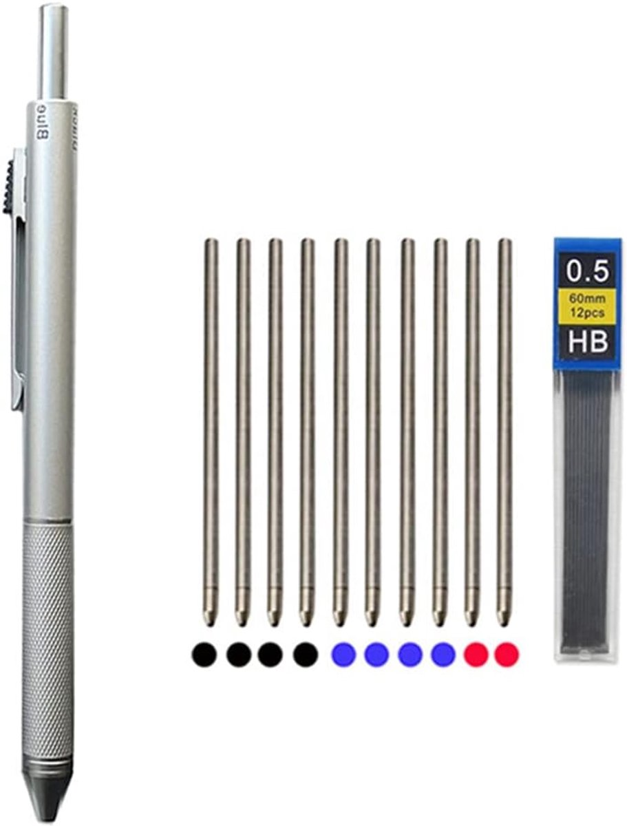 Balpen 4-in-1 met mechanische potlood - soepel schrijven - comfortabele grip - ideaal voor school - SnelShoppen