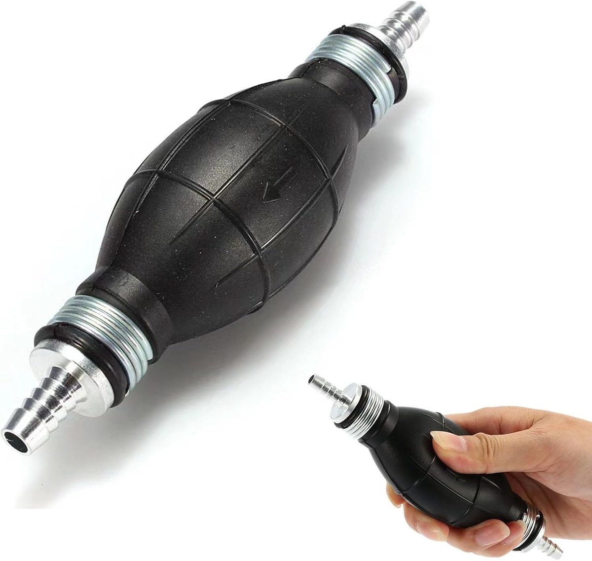 Handpomp brandstofzuiger 10mm - lichtgewicht rubber en aluminium - universeel voor brandstof, olie en diesel - SnelShoppen