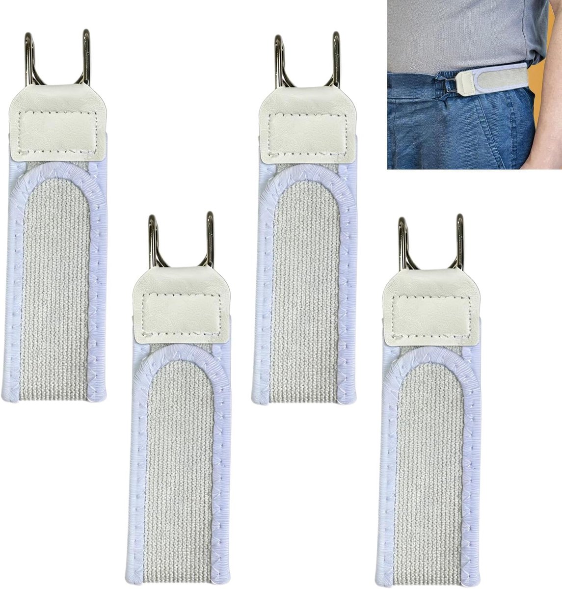 Riem zonder gesp - rekbaar - wit - 4 stuks - SnelShoppen