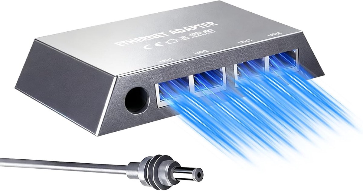 Ethernet adapter 4 poorten - Gigabit LAN splitter - Voor Starlink Gen 3/Mini - Verbind 4 apparaten - SnelShoppen