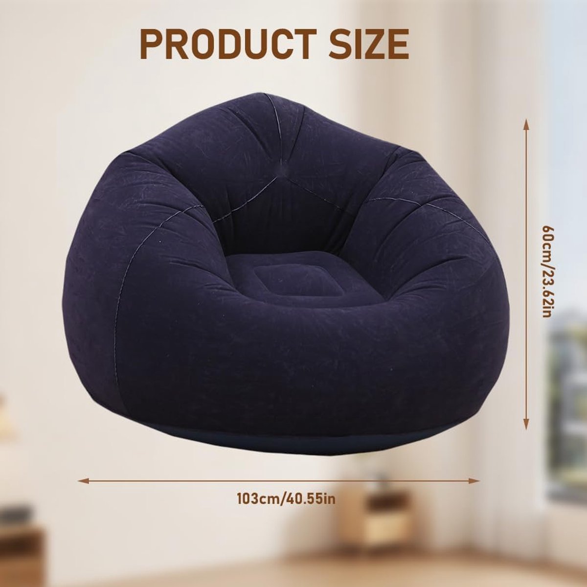 Opblaasbare Sofa en Fauteuil - Waterdichte Opblaasbare Pouf - Superzacht en Wasbaar - Ideaal voor de Tuin - SnelShoppen
