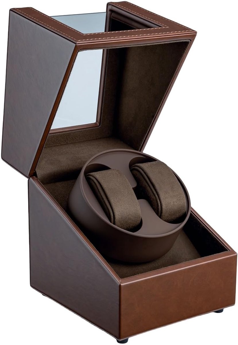 Watch winder voor 2 automatische horloges - acryl display case - stille rotatie - USB Type C - SnelShoppen
