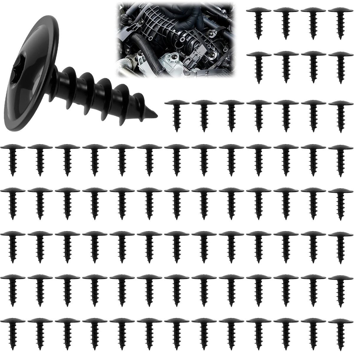 Zelftappende schroeven M5 x 16mm - zwart mangaanstaal - vlakke kop - ideaal voor auto-onderdelen - SnelShoppen