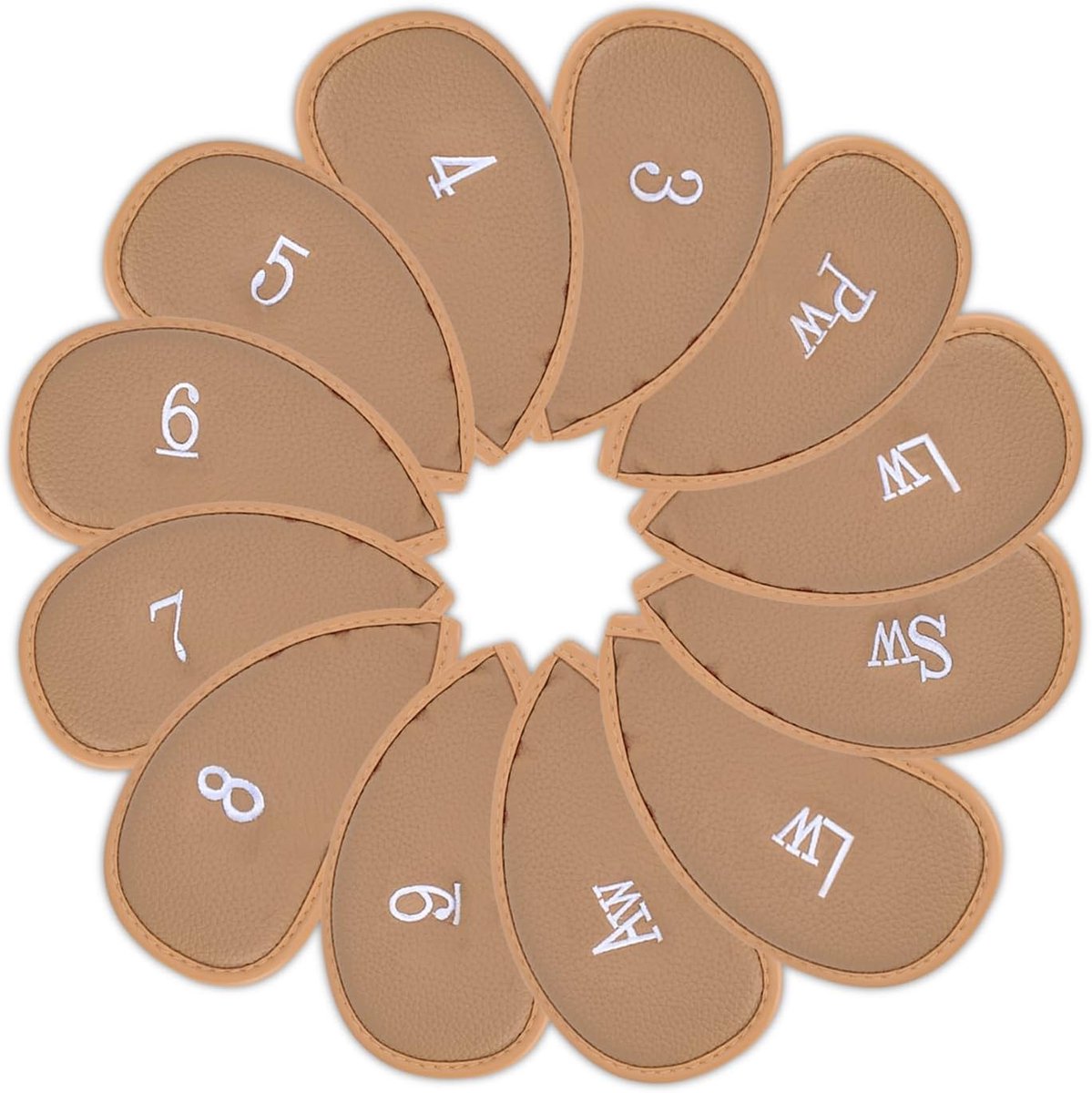 Golf Club Iron Head Covers 12pcs - Dikke synthetische leren hoes - Bescherming voor je ijzers - ShopVlot