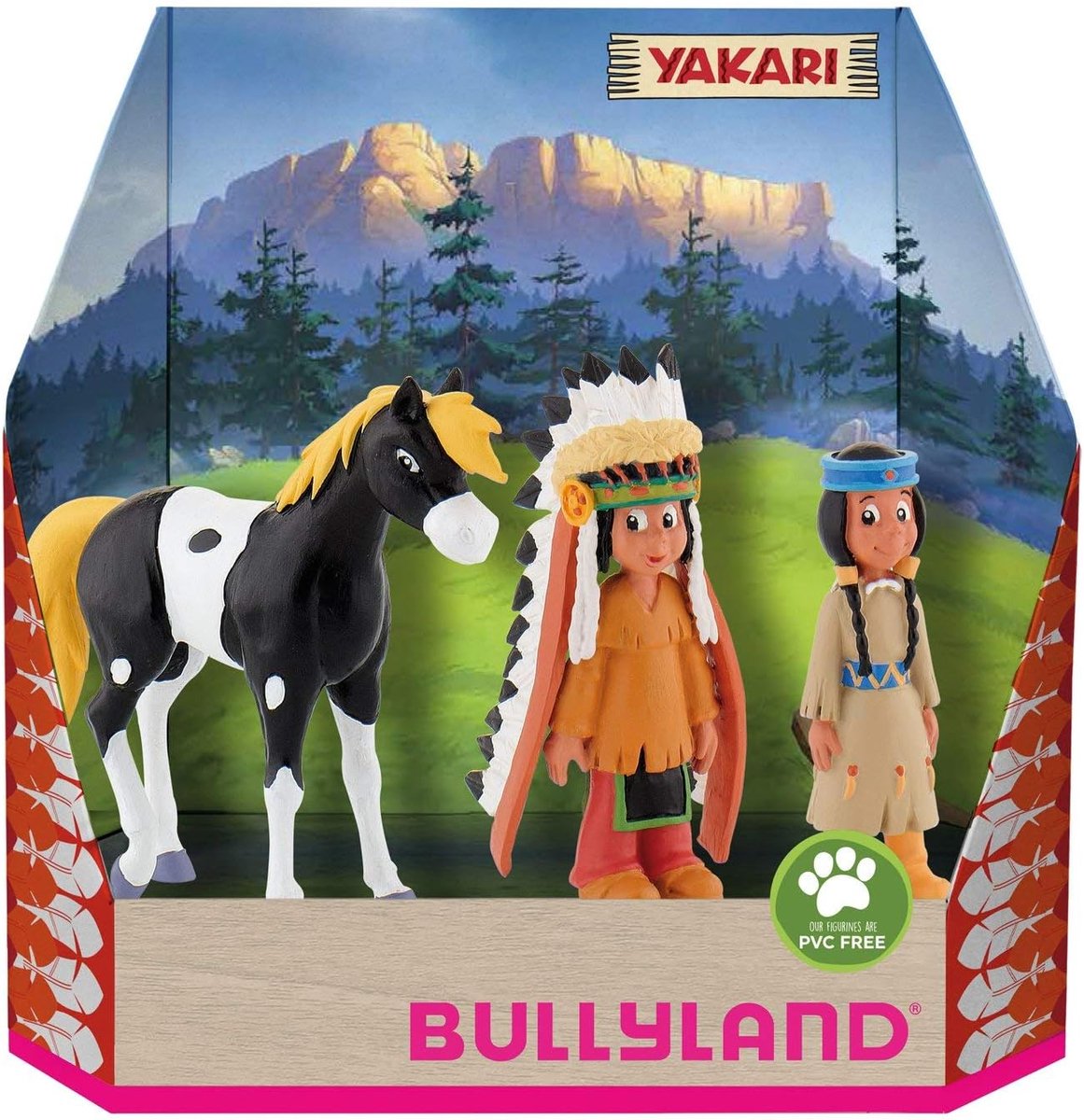 Figurine Yakari met regenboog en donder - handgeschilderd - 5cm/6cm - kleurrijke decoratie - ShopVlot