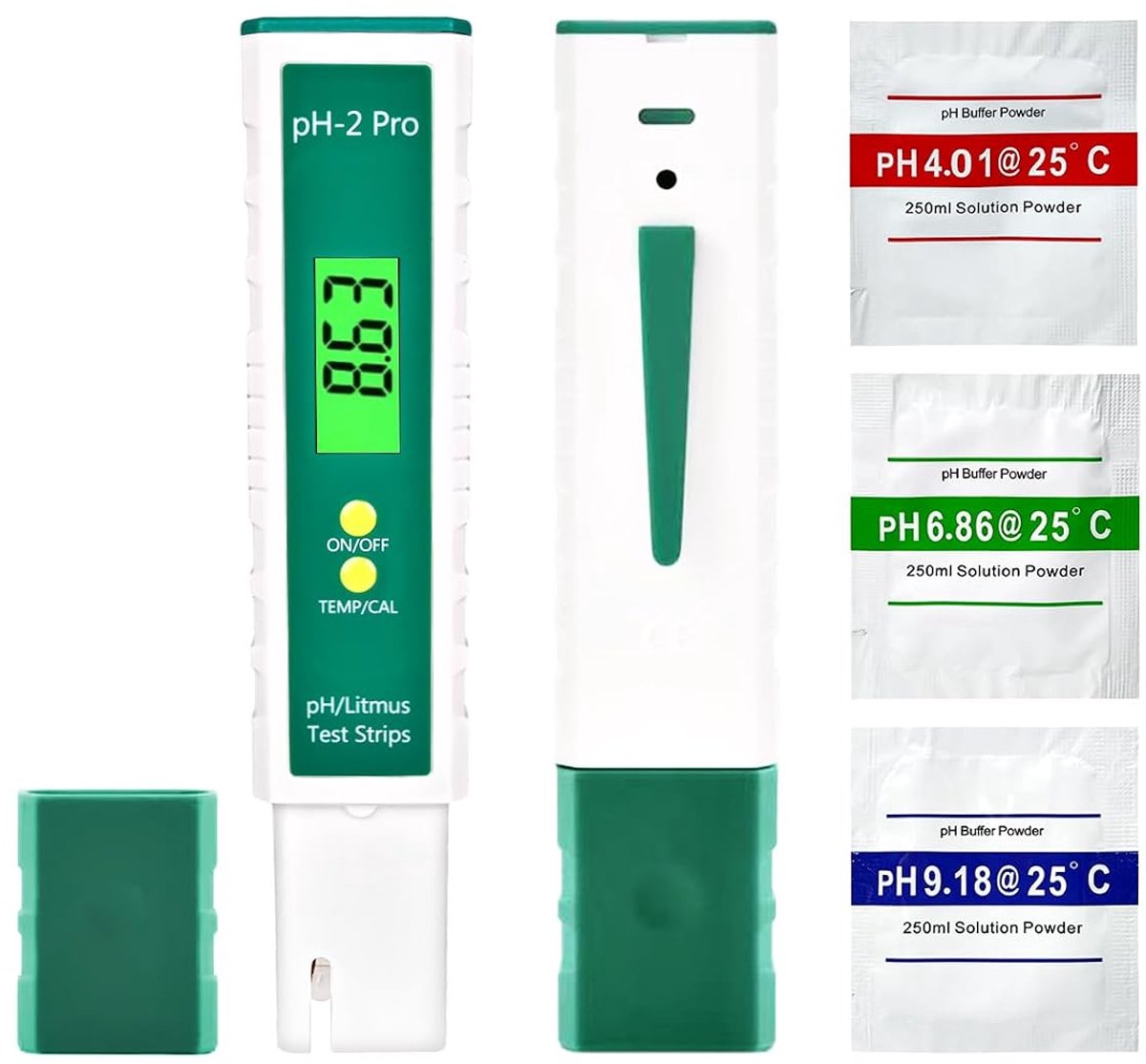 pH meter - 3-in-1 watertester - nauwkeurig - snel meten van pH-waarde en temperatuur - ShopVlot