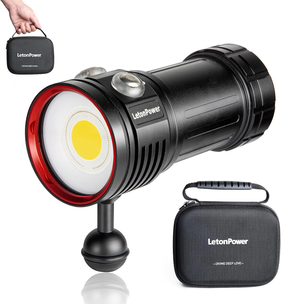 Duiklamp 8000 lumen - Onderwater video licht - Type-C opladen - Voor professioneel duiken - ShopVlot