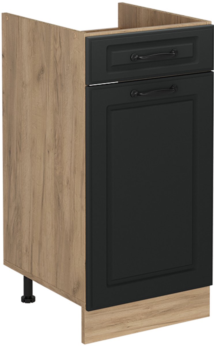 Vicco Keukenonderkast R-Line, Antraciet landelijk/Goudkleurig Eiken, 40 cm zonder werkblad