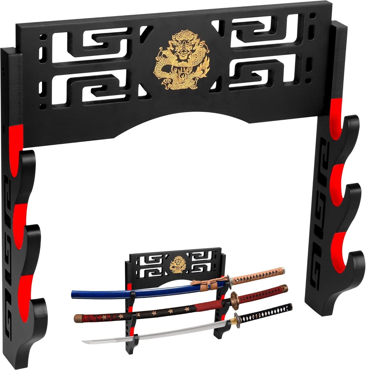 Katana wandhouder - 3-laagse zwaarddisplay - vintage design - prachtige weergave van samurai zwaard - ShopVlot