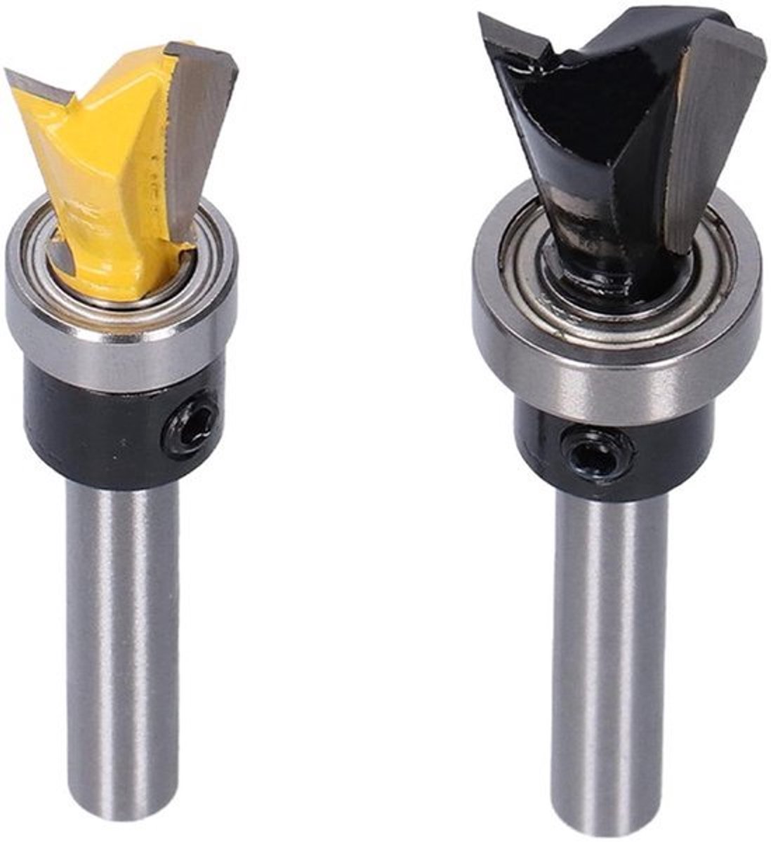 Dovetail freesbits set - 2 stuks, 1/4 inch snijdiameter, 1/2 inch en 5/8 inch schacht - Houtbewerking gereedschap