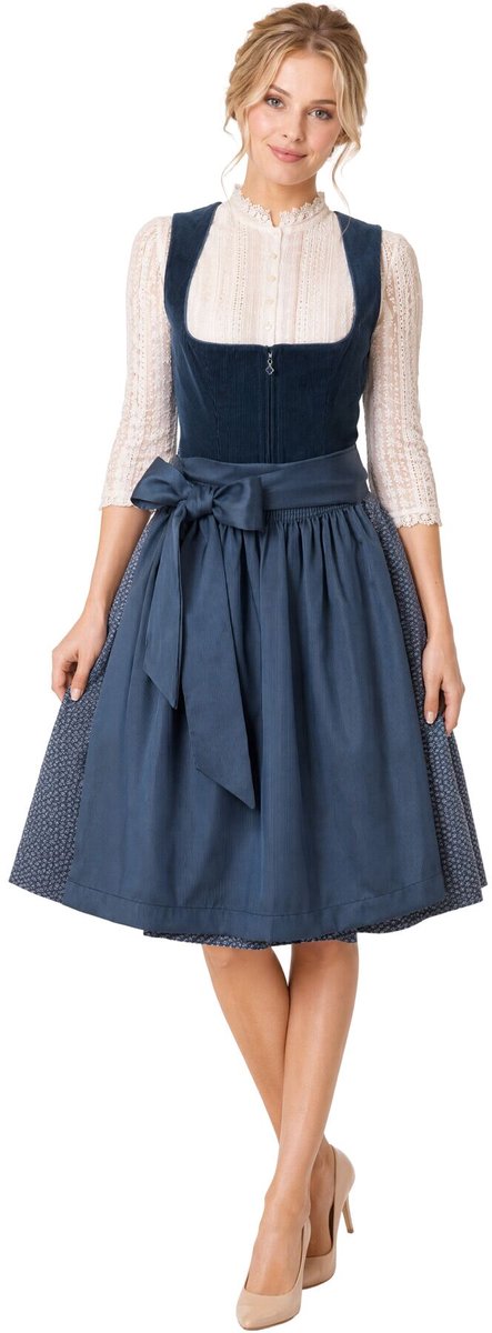 dressforfun Mini Dirndl Carina - 38 - Blauw - Verkleedkleding Oktoberfest - Duitse Jurk - Feestkleding - Klederdracht - Vrouwenkostuum - Feest - Partykleding