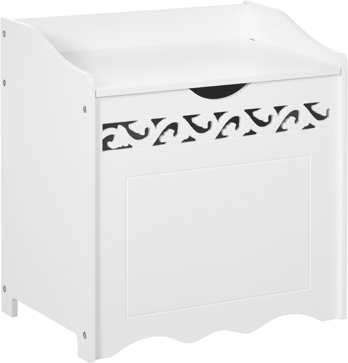 Sogiol® Houten Badkamerkast met Opbergvak - Badkamerkast - Opbergkist - 55x34x58 cm - Wit