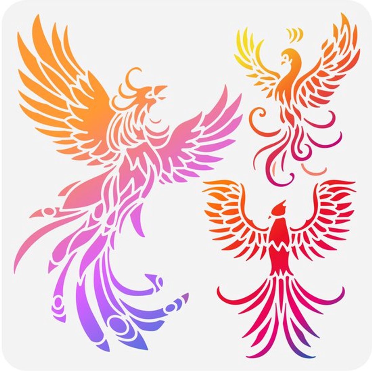 Phoenix Sjablonen voor Schilderen 30 x 30 cm Herbruikbare Firebird Tekening Sjabloon DIY Craft Phoenix Patroon Schilderen Sjabloon