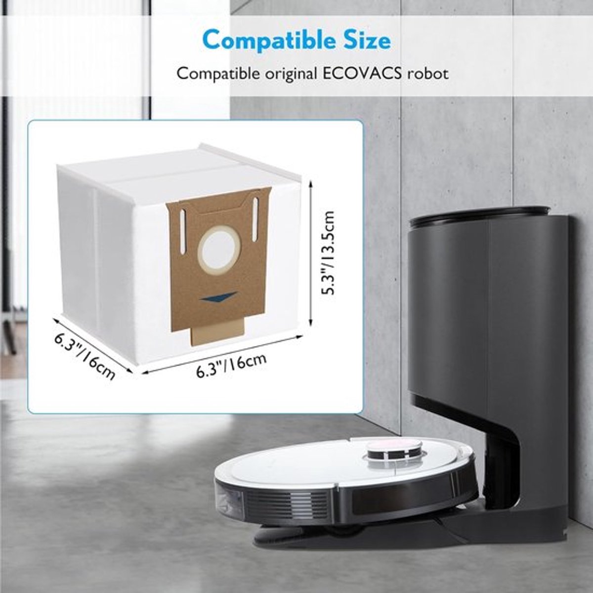 10 stuks stofzuigerzakken Geschikt voor Ecovacs Deebot N8+, N8 Pro+, Ozmo T8, T8 AIVI, T8+, T8 AIVI+, T8 MAX, T9+, DX93, DDX96 Yeedi Vac Station stofzuiger