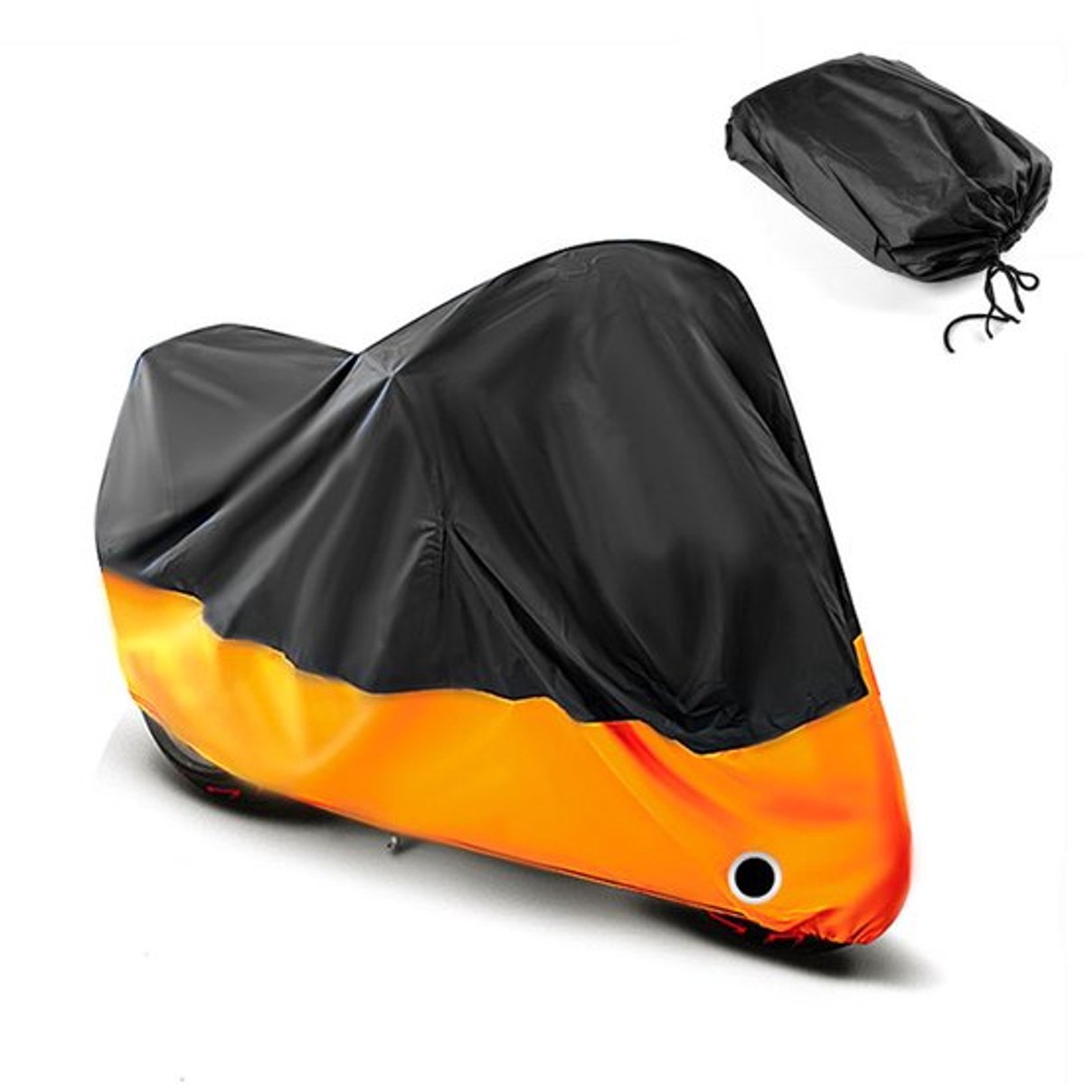 1 stuk Motorfietshoes - Motorhoes Waterdicht Buiten - Universeel Motor en Scooter Hoes - 265 x 105 x 125 cm - XXXL - zwart - oranje - motorfiets hoes - regendicht - bescherming tegen de zon - stofdicht -motorfiets regenjas