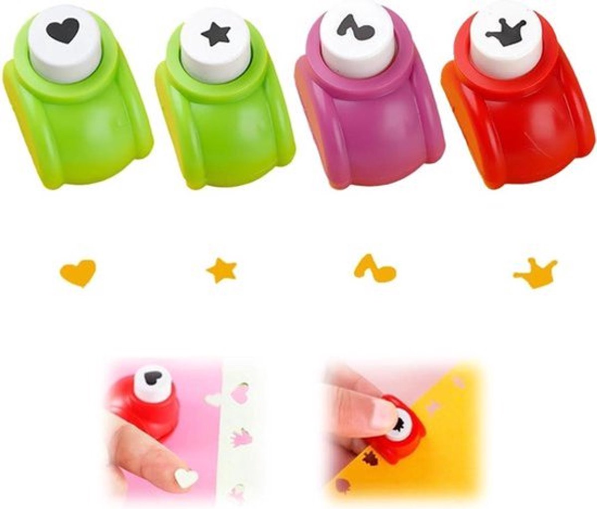 4 stuks papiersnijder decoratieve snijmachine cirkels perforator voor papier scrapbooking rond album DIY - Multicolor