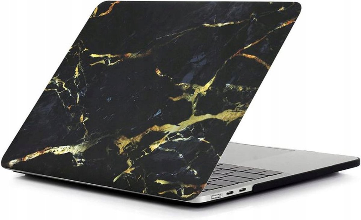 Hoes MacBook Air 13 M2 A2681 - Marmer Design, Donker Goud