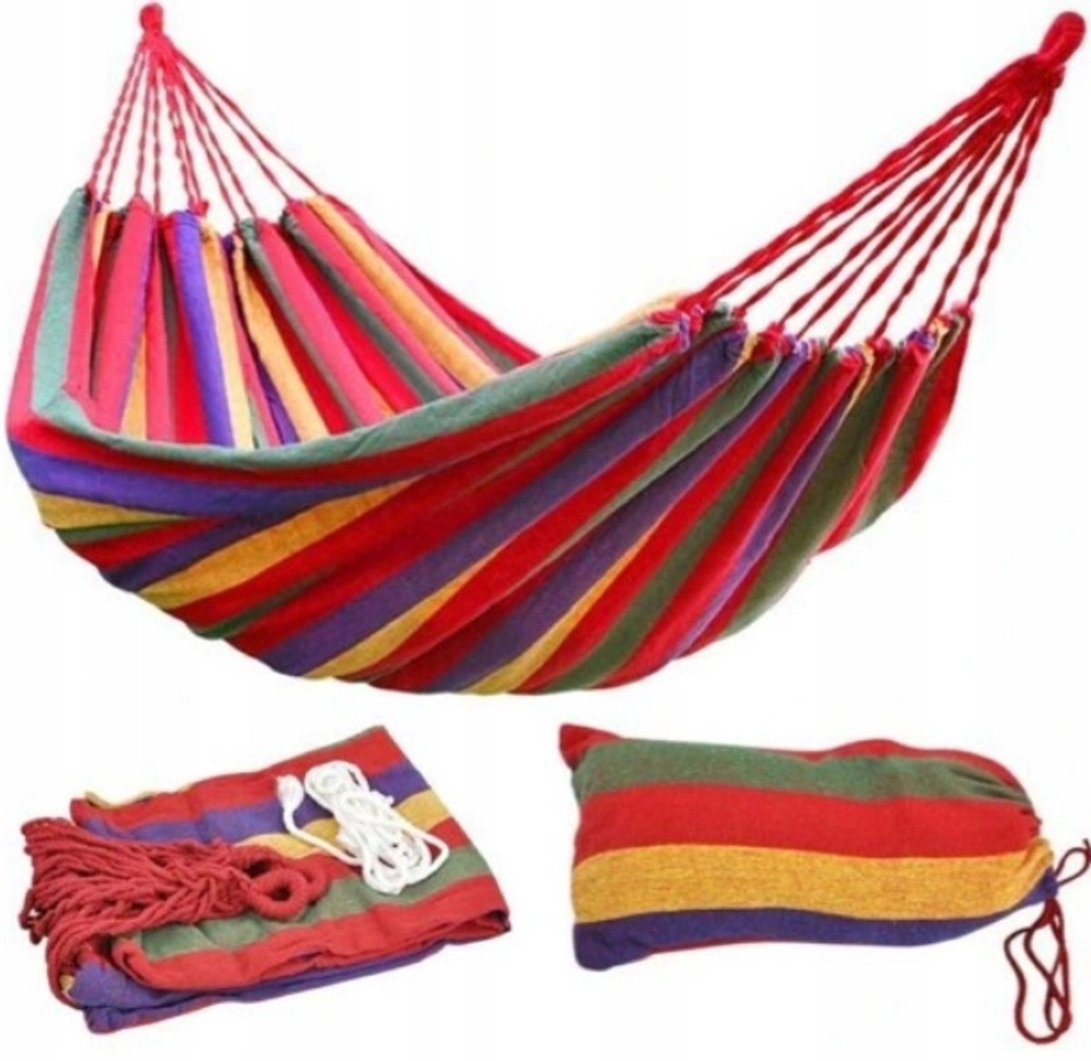 Ruime Reishangmat Tuin Hangmat 150kg 200x80cm Zonder Spreidstok