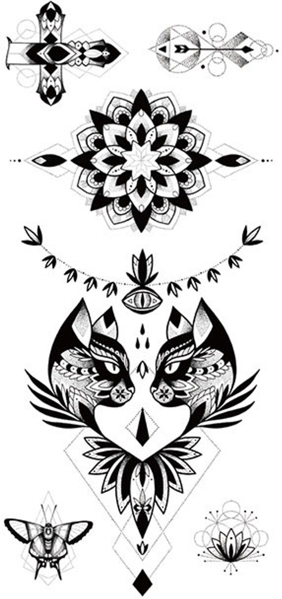 Tijdelijke tattoo Katten sierlijk 3 dagen