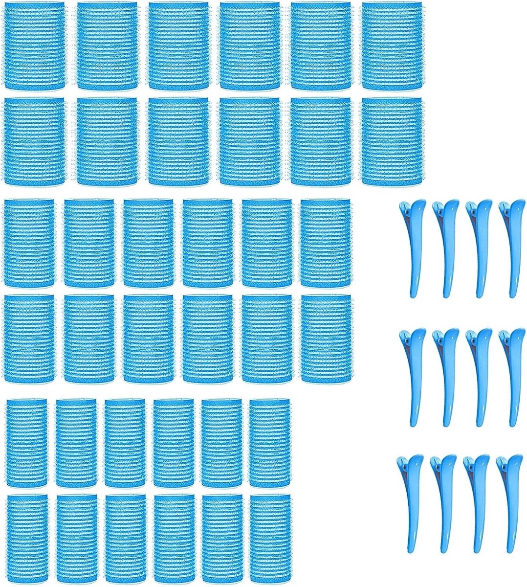 Jumbo krulspelden 48 stuks - grote zelfklevende - voor lang, medium en kort haar - stijl zonder warmte - ShopVlot