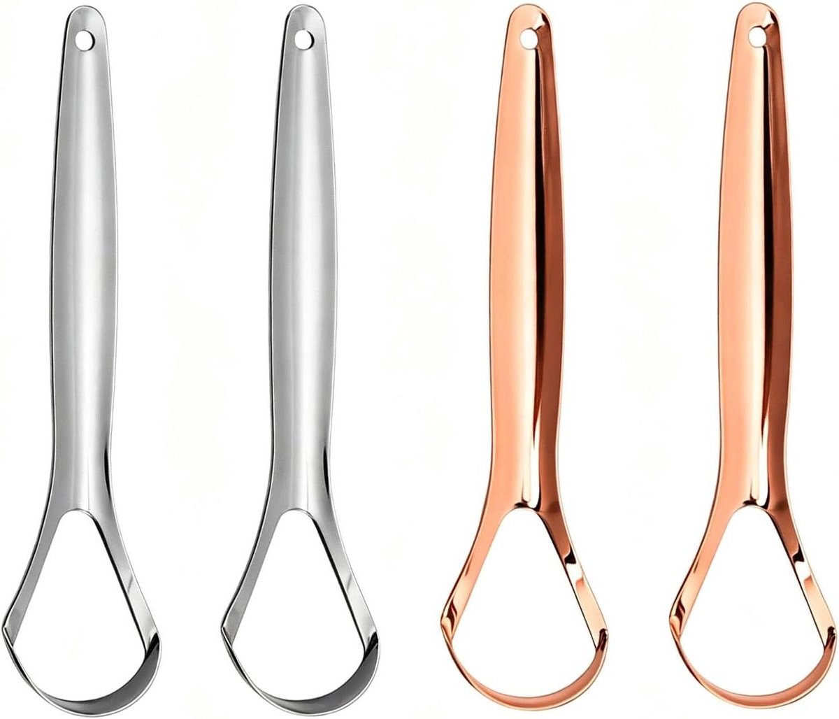 Tongschraper Set - Tongreiniger Mondhygiëne - Frisse Adem - Ergonomisch Design - 4 stuks - Niet gespecificeerd