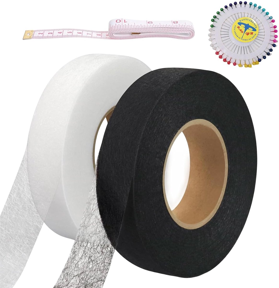 Hete plakband voor zomen 2cm - witte en zwarte rollen - stevig en duurzaam - ideaal voor kledingreparatie - ShopVlot
