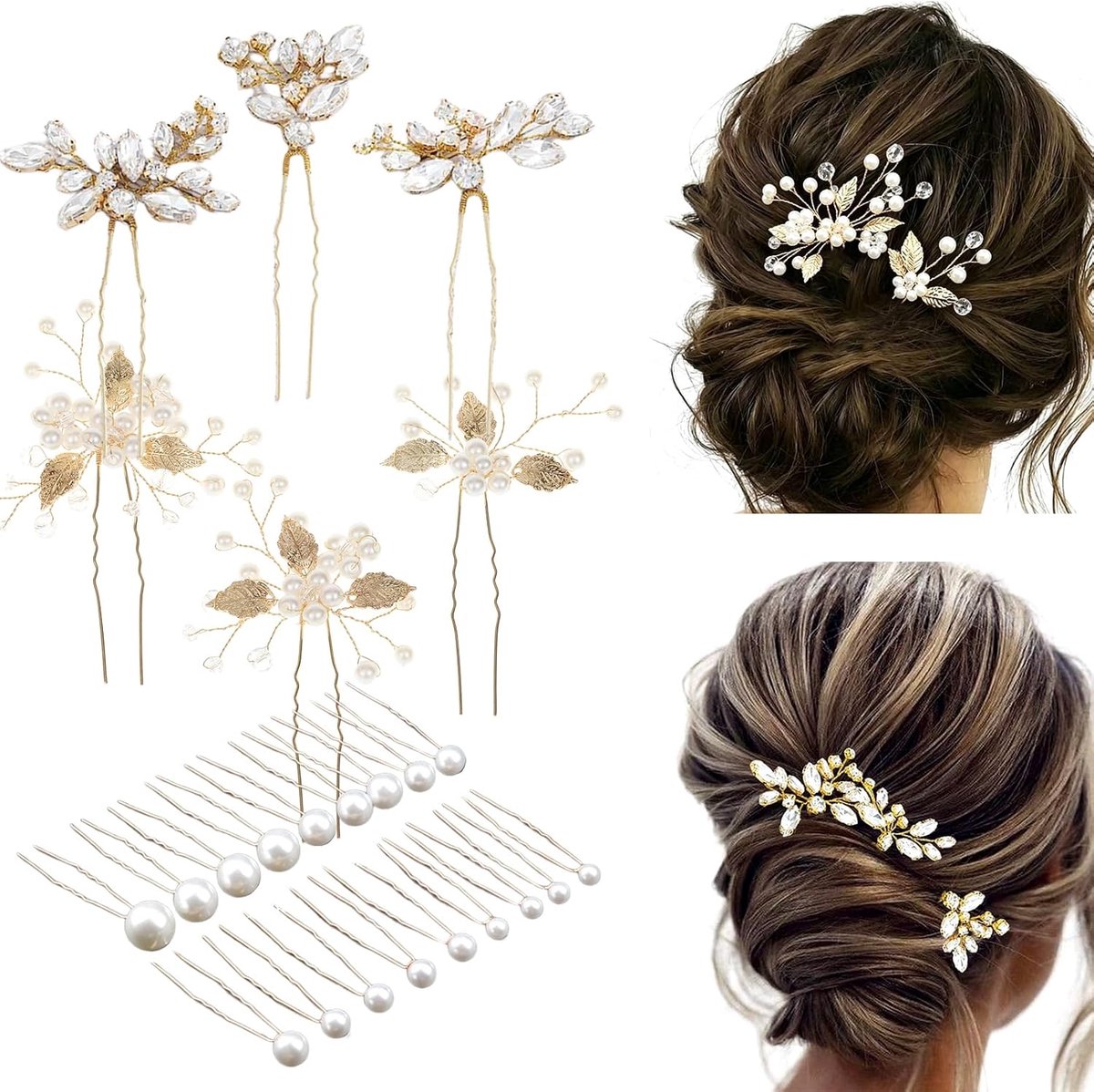 Haarspelden bruid 24 stuks - parels - haaraccessoires - voor elegant kapsel - ShopVlot