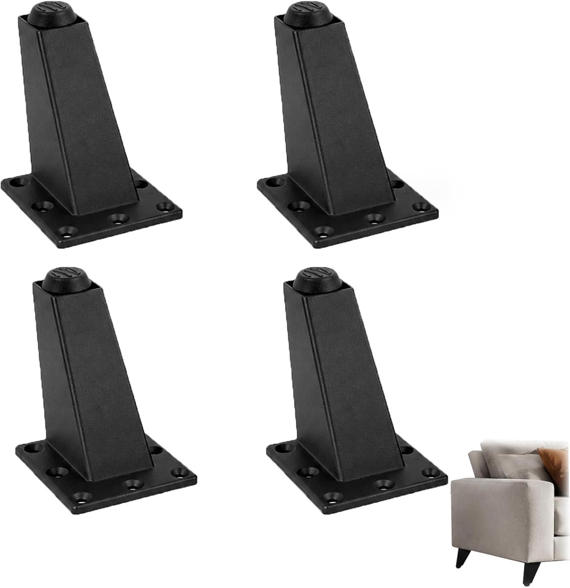 verstelbare meubelpoten 4 stuks - aluminiumlegering - sterk en duurzaam - geschik voor tv-meubel - ShopVlot