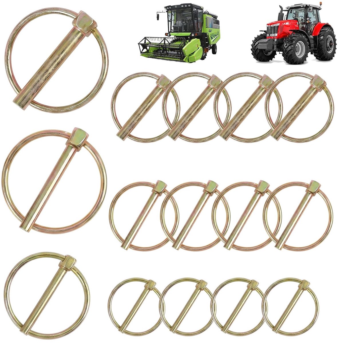 Lynch-pennen set 15 stuks - verzinkt staal - met ring - ideaal voor landbouw en tuinwerk - ShopVlot