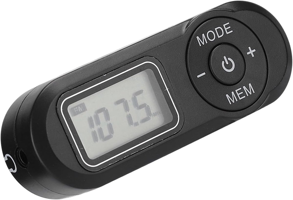 Mini draagbare digitale FM radio - zwart - met oortelefoon - ideaal voor buitengebruik - ShopVlot