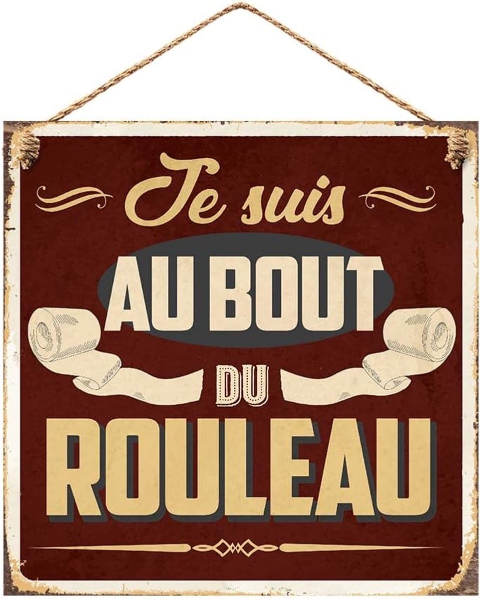 Decoratieve metalen plaat 20 x 20 cm - vintage design - met montagesysteem - perfect voor wanddecoratie - ShopVlot