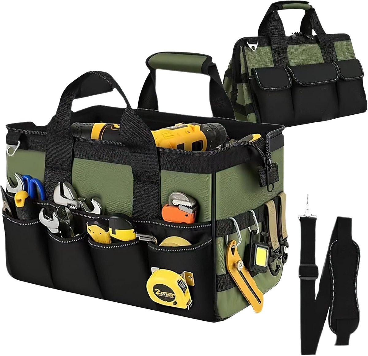 Gereedschapstas 40cm - Waterdicht 600D Polyester - 21 Compartimenten - Ideaal voor elektrische klussen - ShopVlot
