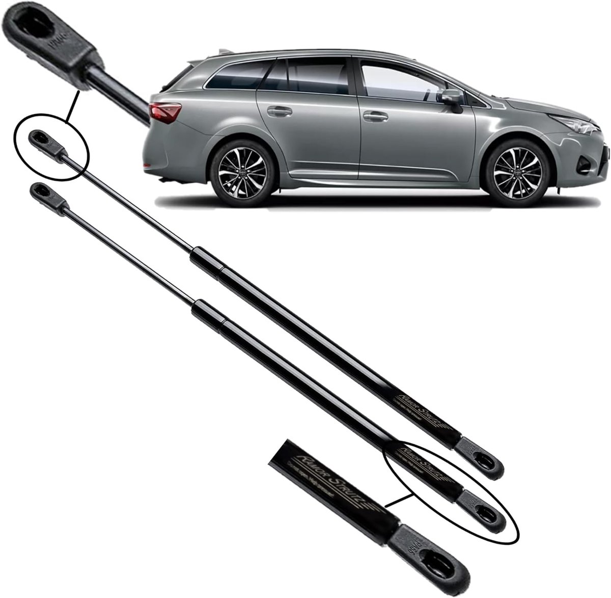 Gasveren achterklep Toyota Avensis Estate 2009-2018 - 441 mm - 530N kracht - Eenvoudige installatie - ShopVlot