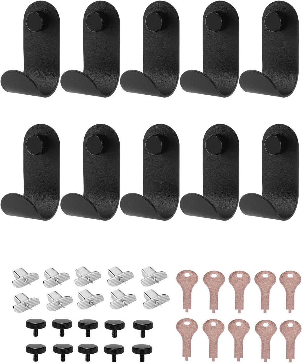 Acoustic panel haken zonder boren - 10 stuks metaal - roestvrij staal - ideaal voor kleding in woonkamer - ShopVlot