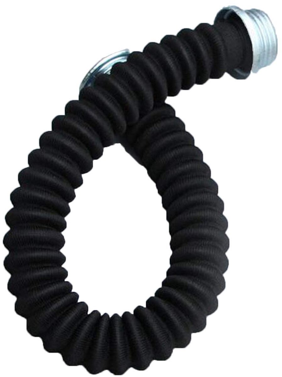 Rubber gasmaskerslang 0.5m - zwart - verbinding respirator en filtercartridge - geschikt voor de meeste gasmaskers - ShopVlot