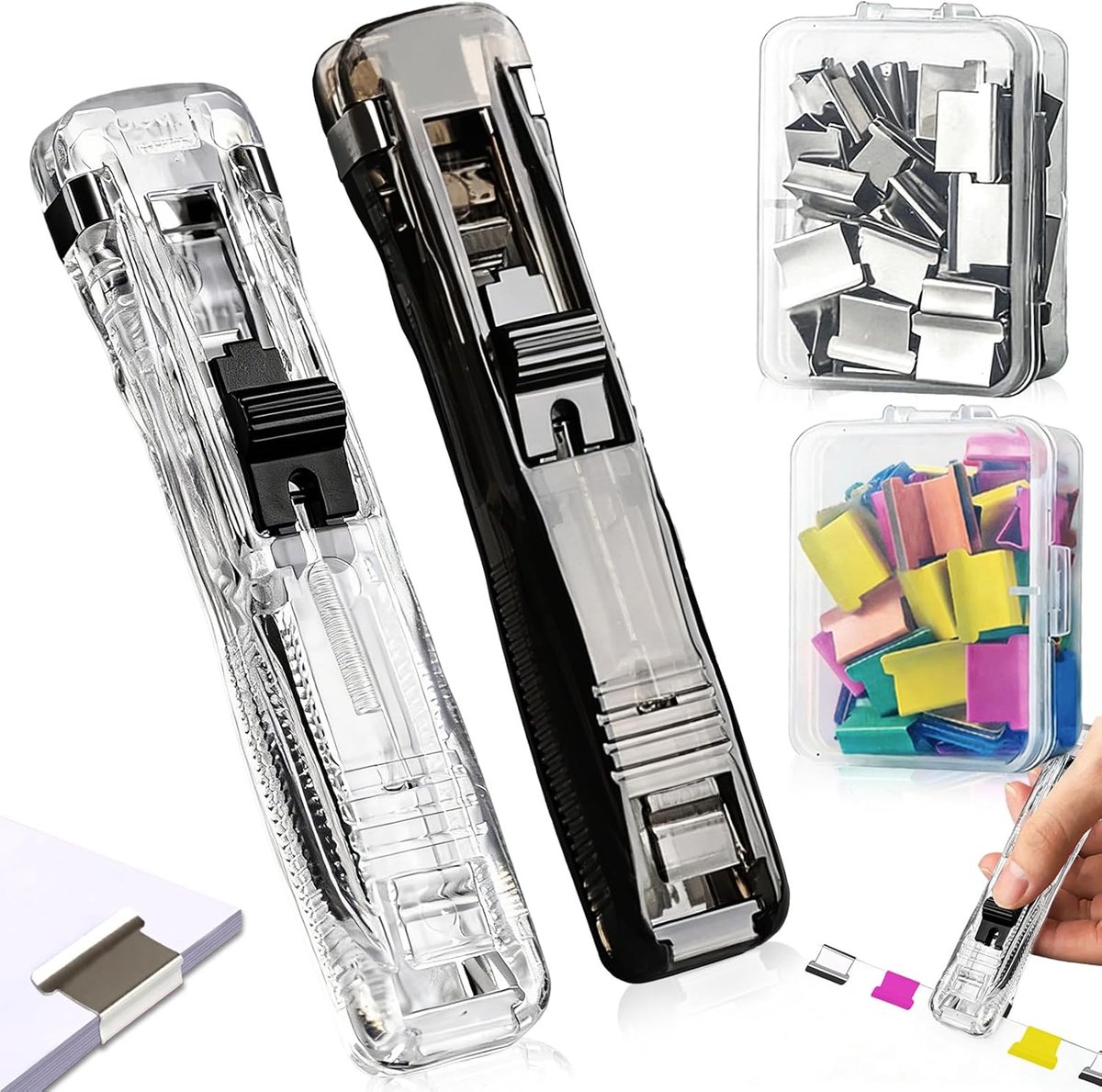 Nietmachines set - Draagbare mini-nietmachines - Inclusief navulnietjes - Perfect voor school en kantoor - ShopVlot